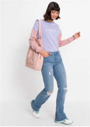 Jean flare style destroyed avec polyester recyclé, RAINBOW