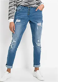 Jean Boyfriend Destroyed avec polyester recyclé, bonprix