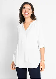 Blouse-tunique en viscose, col V et manches longues, bonprix