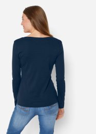 T-shirt coton à col rond manches longues, bpc bonprix collection
