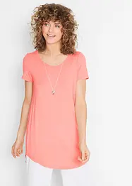 T-shirt long en viscose, manches courtes, bonprix