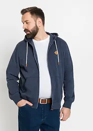 Sweat zippé à capuche et détails enduits, bonprix