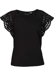 T-shirt à broderies anglaises, bonprix
