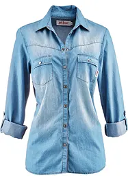 Chemise en jean avec boutons-pression, manches longues, bonprix