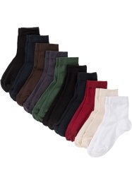 Lot de 10 paires de chaussettes courtes basiques avec coton bio, bpc bonprix collection