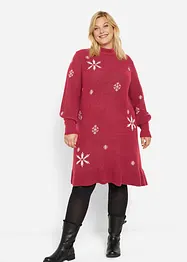 Robe en maille avec flocons de neige, bonprix