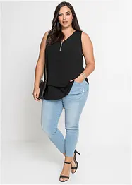 Top en viscose à encolure zippée, bonprix