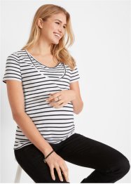 Lot de 2 T-shirts de grossesse avec fonction allaitement en coton, bpc bonprix collection