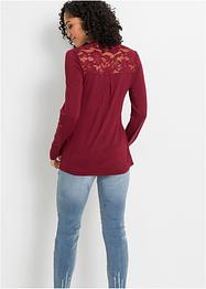 T-shirt Henley à empiècement dentelle, BODYFLIRT