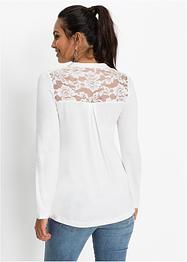 T-shirt Henley à empiècement dentelle, BODYFLIRT