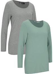 Lot de 2 T-shirts longs avec coton, bpc bonprix collection