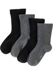Lot de 4 paires de chaussettes sans pression avec coton, bpc bonprix collection