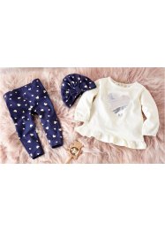 T-shirt + legging + bonnet bébé (Ens. 3 pces.) coton, bpc bonprix collection