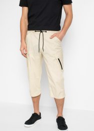Pantalon paper touch 3/4 extensible, Regular Fit, bpc bonprix collection