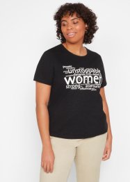 T-shirt en coton avec message imprimé, bpc bonprix collection