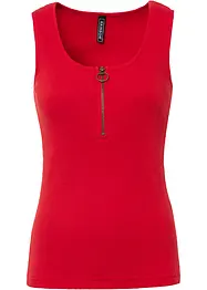 Top côtelé à encolure zippée, bonprix