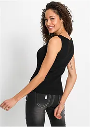 Top côtelé à encolure zippée, bonprix