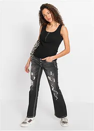 Top côtelé à encolure zippée, bonprix