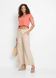 Pantalon large en lin mélangé, bonprix