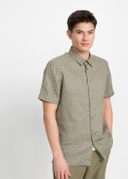 Chemise à manches courtes en lin avec imprimé minimaliste, bpc selection