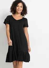 Robe jersey à volant, bonprix