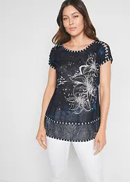 T-shirt imprimé batik avec petites pierres, bpc selection