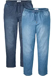 Lot de 2 jeans à taille élastiquée Classic Fit en denim estival, bonprix