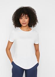 T-shirt long en viscose avec base arrondie, bpc bonprix collection