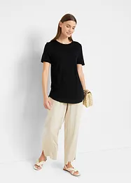 T-shirt long en viscose avec base arrondie, bonprix