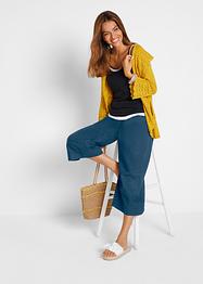 Pantalon en lin à empiècement taille confortable, longueur 3/4, bpc bonprix collection