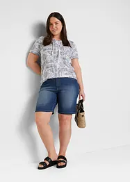 Bermuda en jean droit, taille mi-haute, bonprix