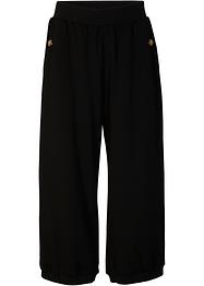 Pantalon large en Punto di Roma avec tour de taille confortable et bords-côtes à la base, bpc bonprix collection