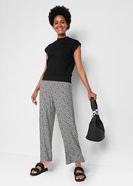 Pantalon palazzo en jersey avec taille confortable, imprimé, bpc bonprix collection