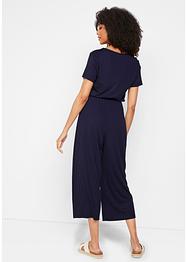 Combipantalon en jersey avec col V, manches courtes, bpc bonprix collection