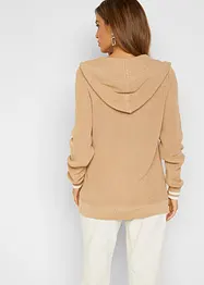 Pull à capuche avec motif torsadé raffiné, bonprix