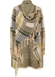 Gilet long en maille à franges, bonprix