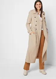 Trench-coat long ceinturé à la taille, bonprix