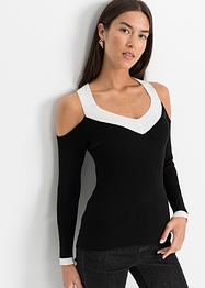 T-shirt en maille avec épaules dénudées, BODYFLIRT boutique