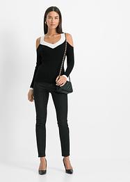 T-shirt en maille avec épaules dénudées, BODYFLIRT boutique