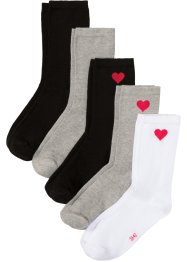 Lot de 5 paires de chaussettes avec bord non comprimant avec coton bio, bpc bonprix collection