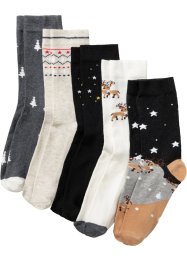 Lot de 5 paires de chaussettes avec carte cadeau, bpc bonprix collection