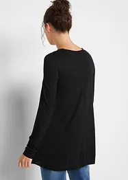 T-shirt à manches longues en viscose avec base évasée, bonprix