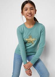Pull en maille fille avec paillettes, bpc bonprix collection