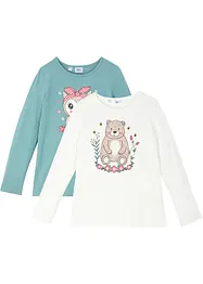 Lot de 2 T-shirts manches longues fille, bonprix