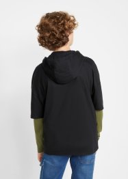 Sweat à capuche et T-shirt manches longues garçon en coton bio (Ens. 2 pces.), bpc bonprix collection