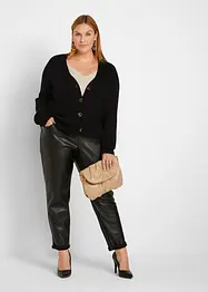 Pantalon enduit à taille élastiquée, bonprix