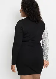 Robe courte avec empiècement à paillettes, bonprix