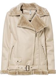 Veste biker longue avec doublure peluche, RAINBOW