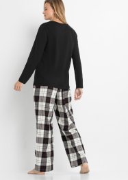 Pyjama avec pantalon en flanelle et pochette cadeau, bpc bonprix collection