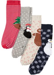 Lot de 4 paires de chaussettes avec coton bio, avec carte cadeau, bpc bonprix collection